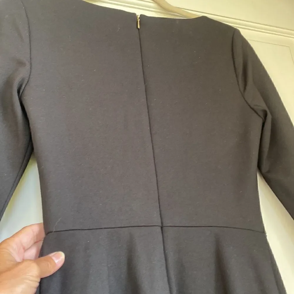 Black Crepe Asymmetrical Midi Dress By Donna Karan